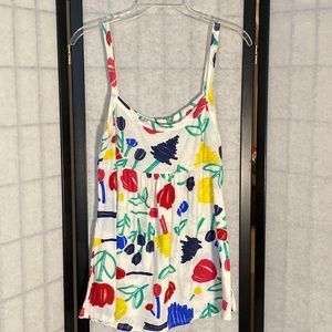 Floral Brushstroke Colorful Tunic Tank Juniors Size L